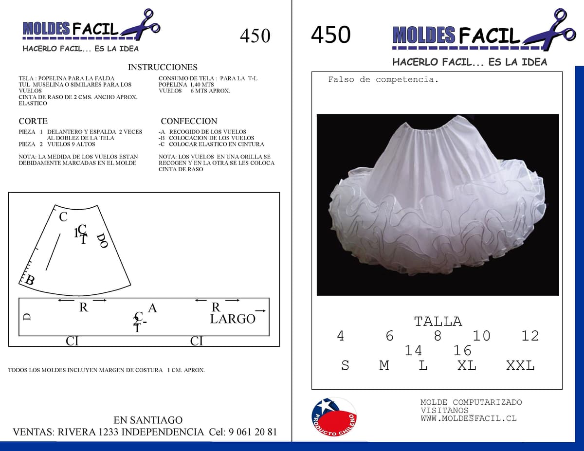 Patrón de costura Falso de Competencia — Moldes Fácil