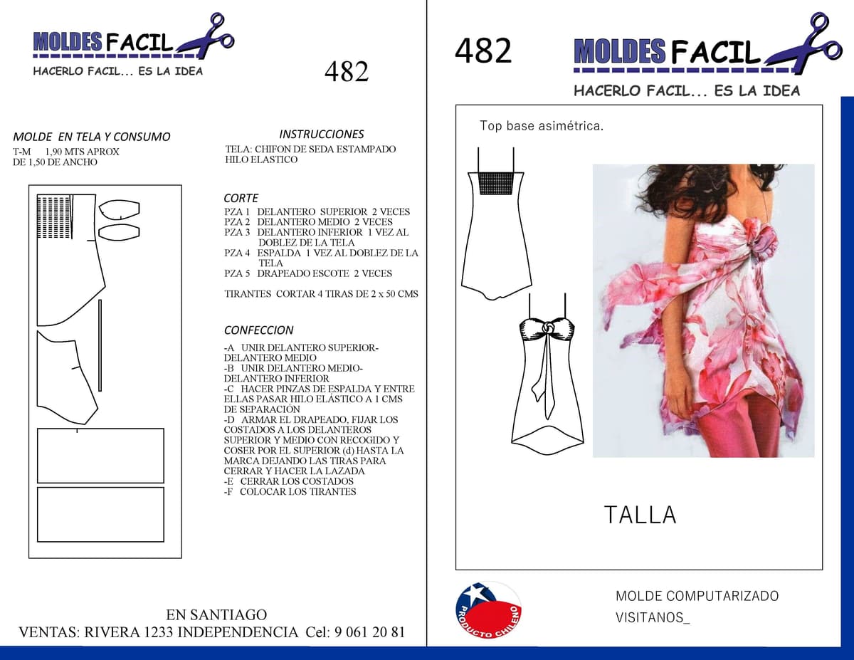 Patrón de costura TOP BASE ASIMETRICA — Moldes Fácil