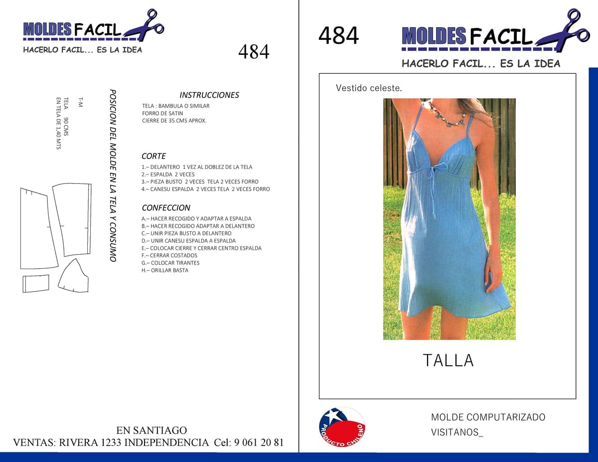 Patrón de costura Vestido Celeste — Moldes Fácil