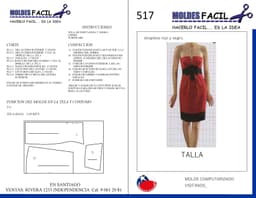 Vestido Strapless Rojo Y Negro - vista 1
