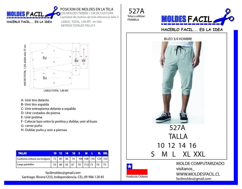 Buzo 3/4 hombre