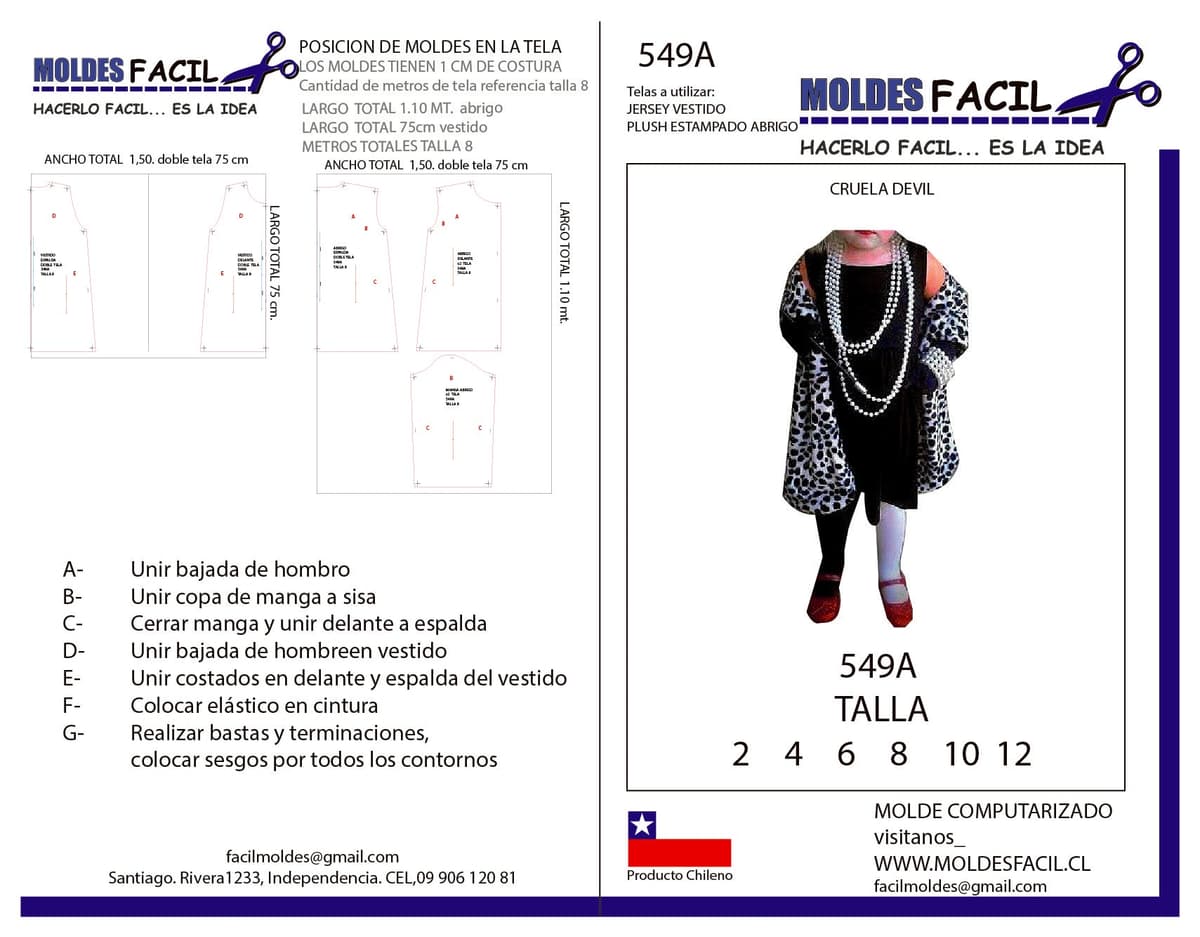 Patrón de costura Cruella de Vil — Moldes Fácil