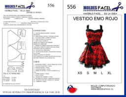 Vestido emo rojo - vista 1
