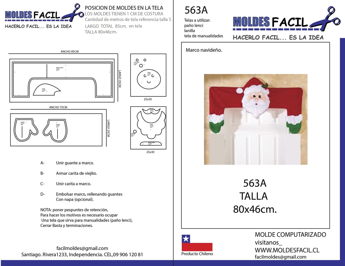 Patrón de costura Marco navideño — Moldes Fácil