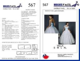Vestido de novia en raso y gasa estampada - vista 1