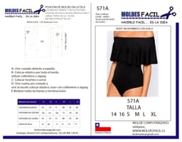 Body sin hombros con vuelo - vista 1