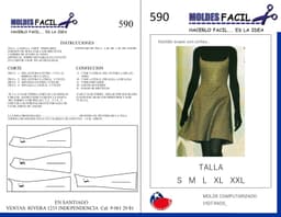 Vestido Evasé Con Cortes - vista 1