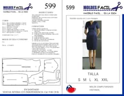 Vestido Azul Manga Corta - vista 1