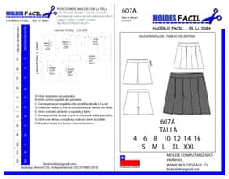 Falda pantalón 5 tablas delantera - vista 1
