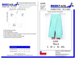 Falda cruzada con pliegues - vista 1