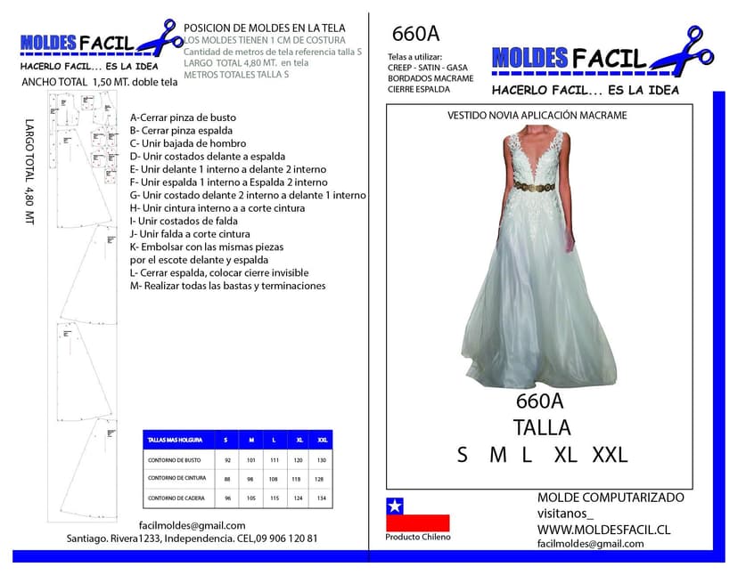 Vestido de novia aplicación macramé