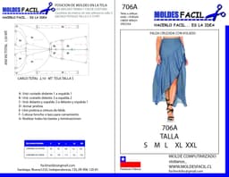 Falda cruzada con volado - vista 1
