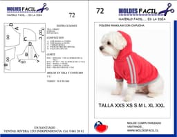 Polera manga raglan con capucha para mascota - vista 1