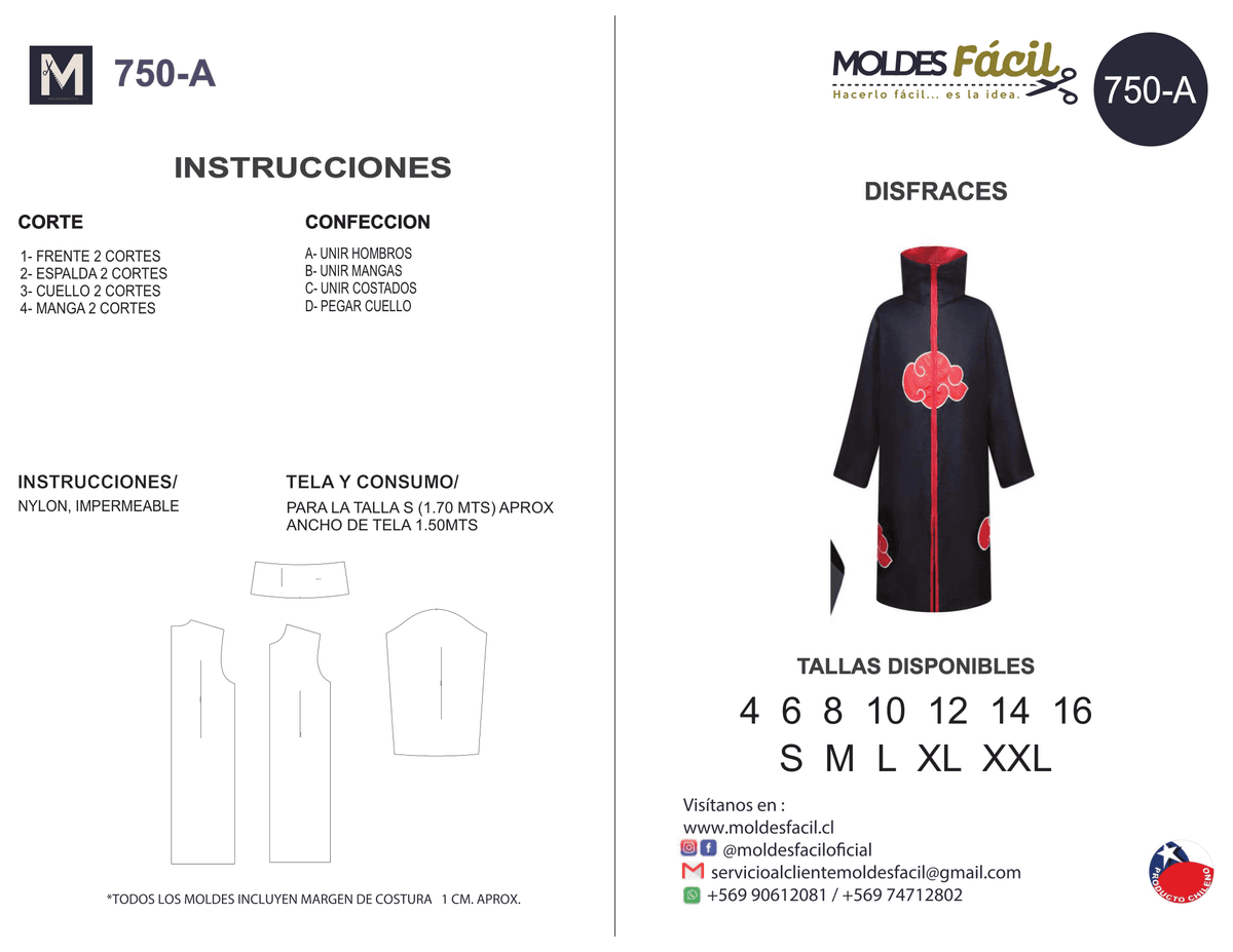 Patrón de costura Túnica oriental — Moldes Fácil