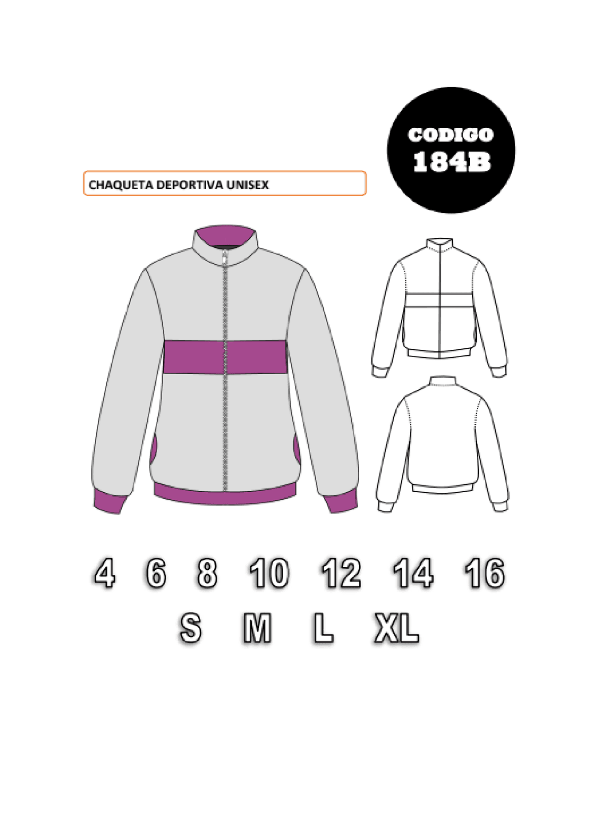 Patrón de costura Chaqueta deportiva unisex — Moldes Fácil