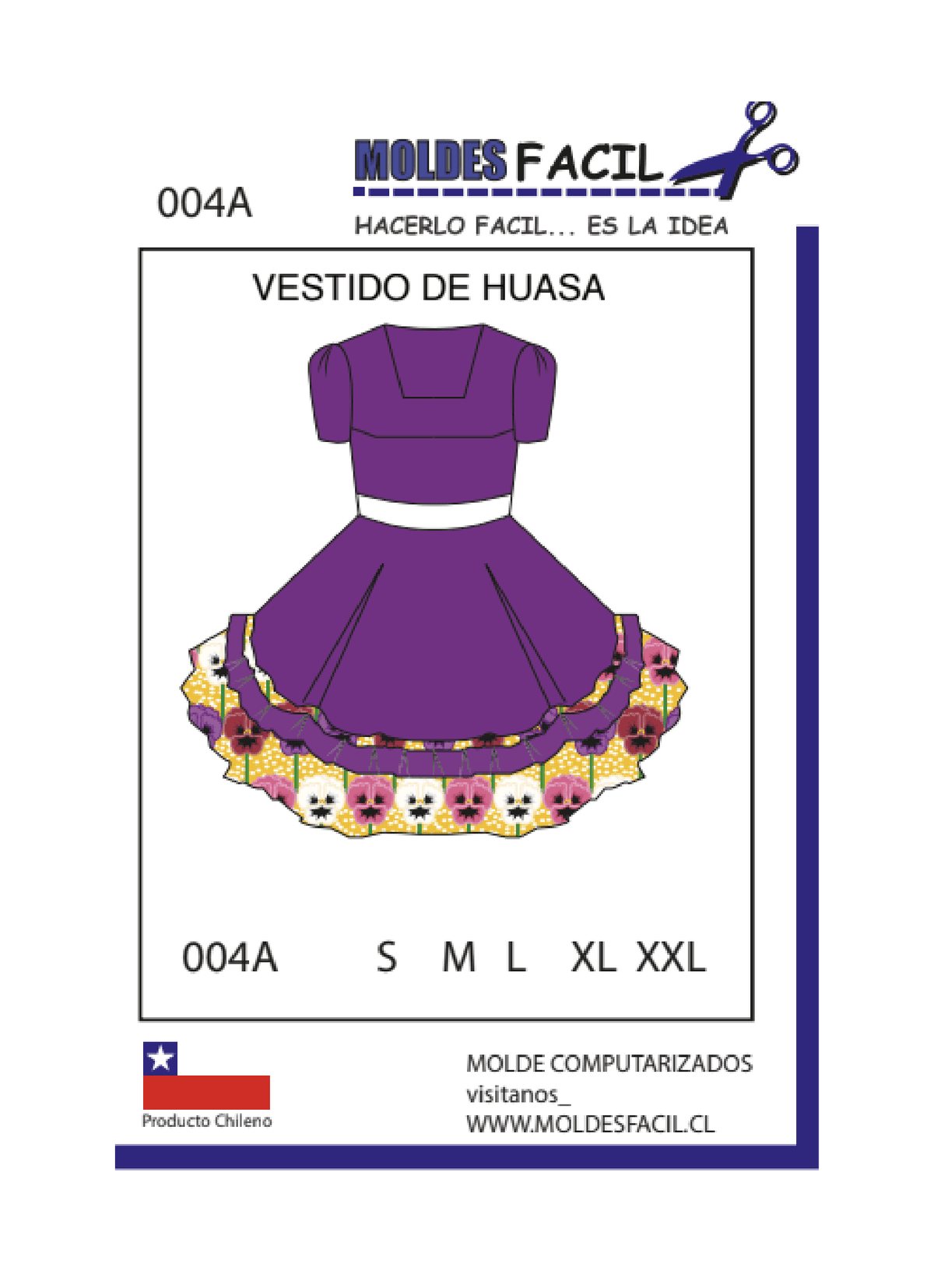 Patrón de costura Vestido de Huasa — Moldes Fácil