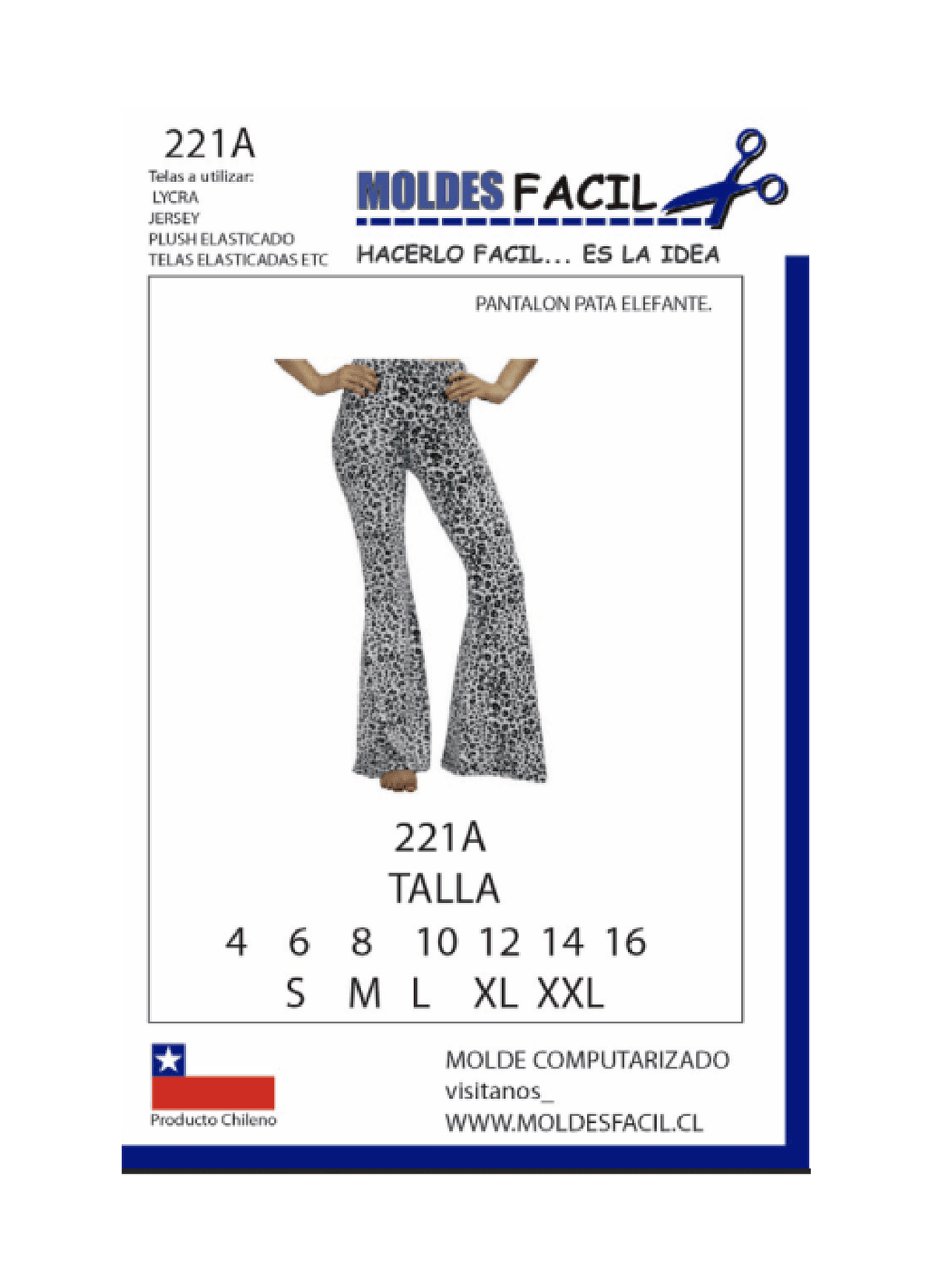 Patrón de costura Pantalón pata elefante — Moldes Fácil
