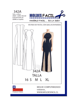 Vestido de fiesta con quillas en ruedo - vista 1