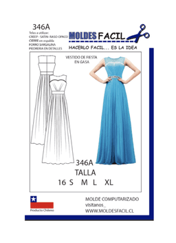Vestido de fiesta en gasa - vista 1