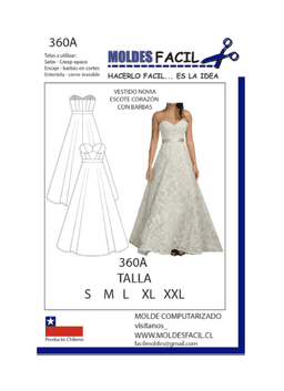 Vestido de novia escote corazón con barbas - vista 1