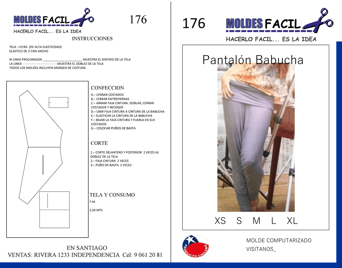 Patrón de costura Pantalón Babucha — Moldes Fácil