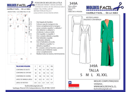 Vestido largo cruzado con manga - vista 1